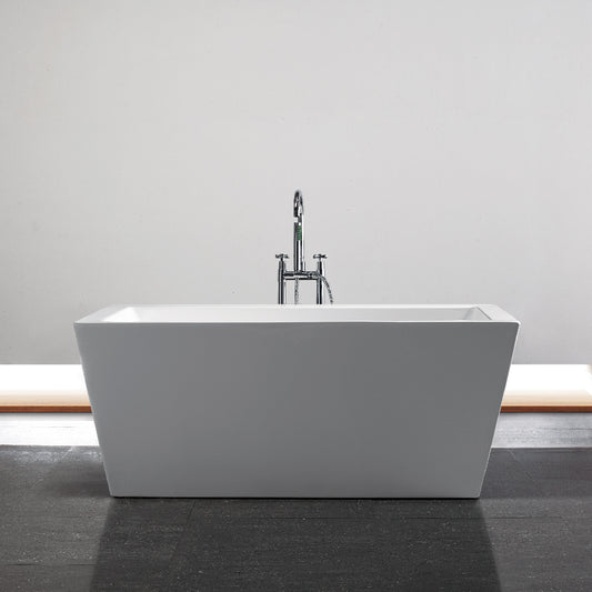 Acritec Toulon 59" Freestanding Acrylic Soaker Bathtub – White