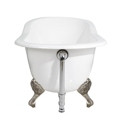 Acritec Triton 61 48020 – End view, cast iron slipper clawfoot tub