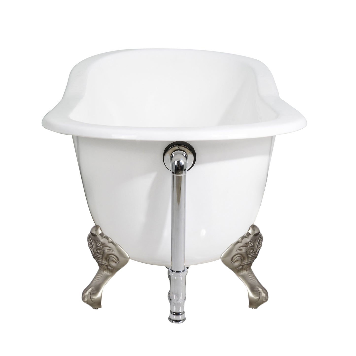 Acritec Triton 67 48022 – End view, cast iron slipper clawfoot tub
