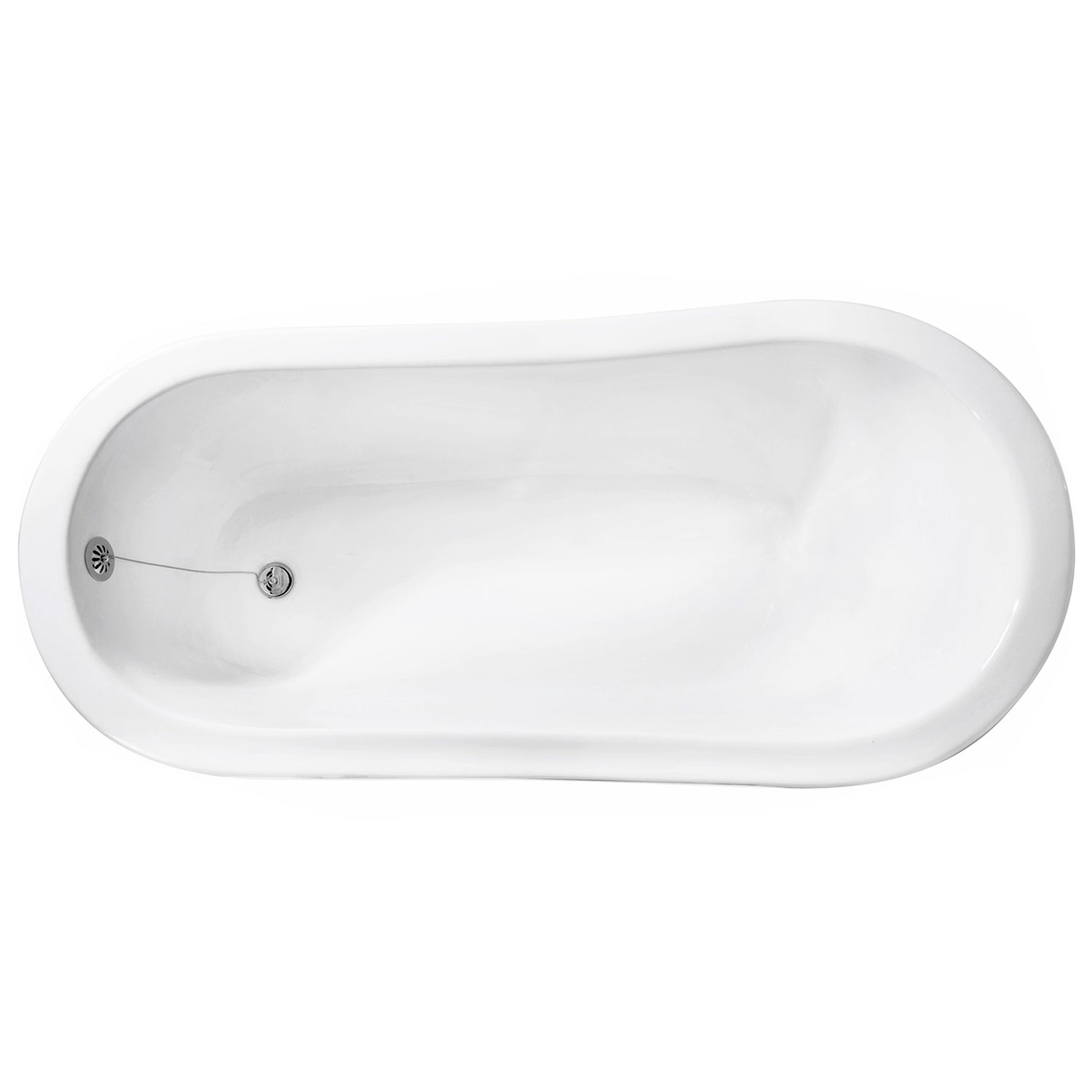 Acritec Triton 61 48020 – Top-down view, cast iron slipper clawfoot tub