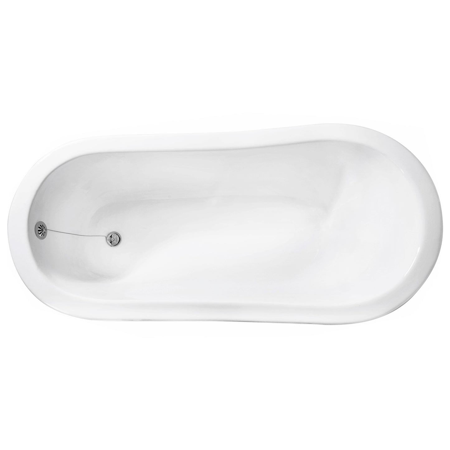 Acritec Triton 67 48022 – Top-down view, cast iron slipper clawfoot tub